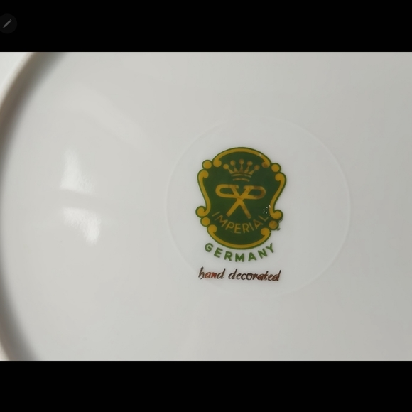 Vintage Porzellanmalerei Parbus Teal Rose Hand Painted Signed Decorative Plate - Picture 8 of 8